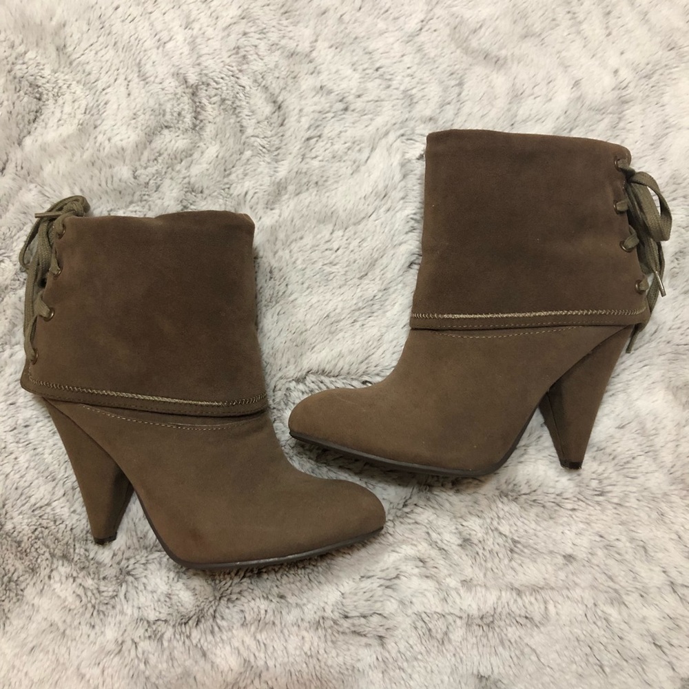Faux suede ankle boots